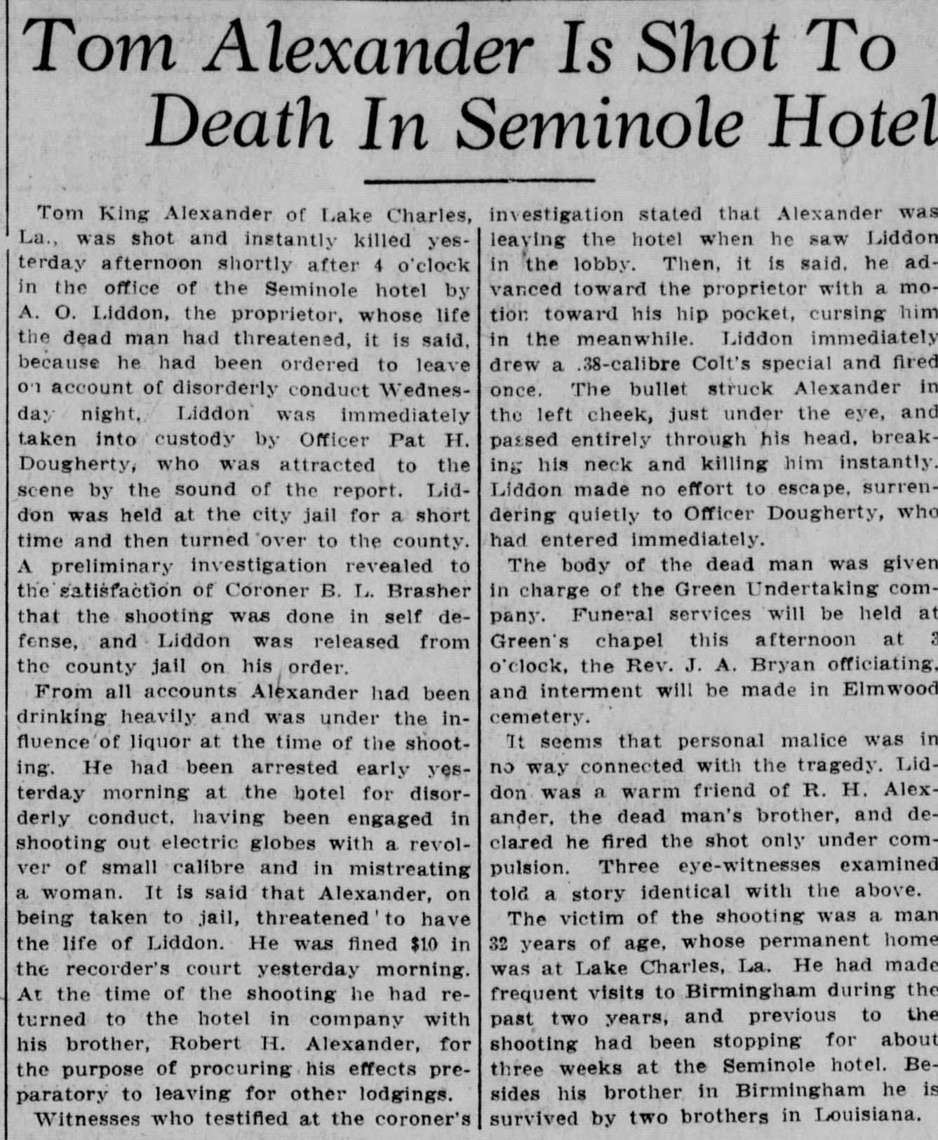 Tom Alexander obituary